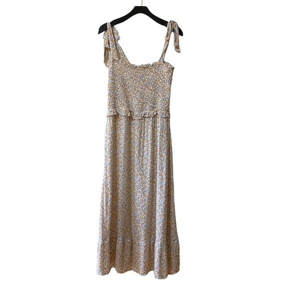 Lost + Wander Smocked Tie Strap Maxi‎ Dress - Picture 1 of 14